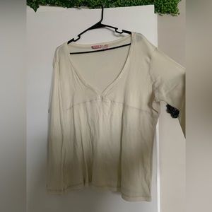 Cream colored V-neck